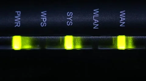 The flickering lights of the Internet equipment (Wi-Fi, Wireless router) on a da 動画素材 61007523