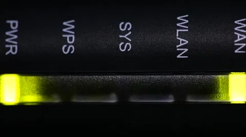 The flickering lights of the Internet equipment (Wi-Fi, Wireless router) on a da Stock Footage 61007559