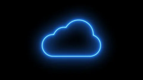 Flickering neon cloud storage network conception from a plurality of hosts and c Stock Footage 64847951