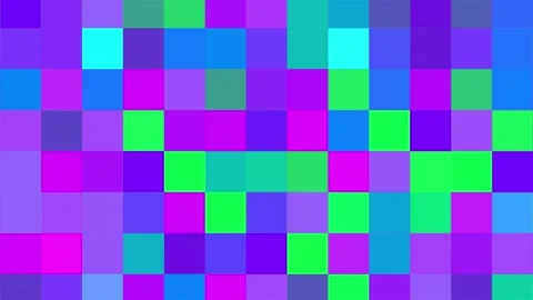 Flickering neon color mosaic pattern background loop Video stock 240324685