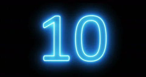 Flickering Neon Countdown on Black Background Stock Footage 127029001