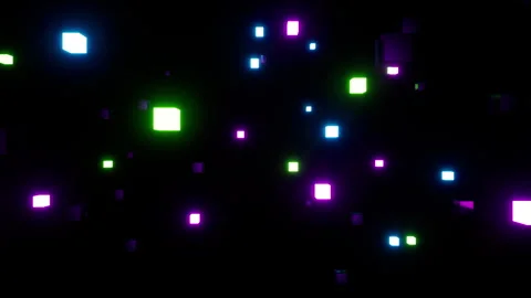 Flickering Neon Lamp Cubes Overlay Stock Footage 265247209