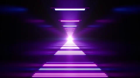 Flickering Neon Lights Corridor VJ Loop Stock Footage 265249793