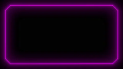 Flickering neon pink frame on an isolated black background. Stock Footage 132382095
