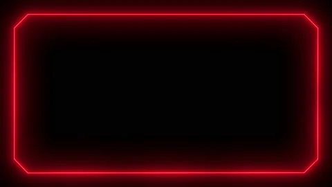 Flickering neon red frame on an isolated black background. Stock Footage 131464238