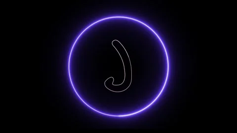 Flickering neon text with circle animation loop Stock Footage 245442962