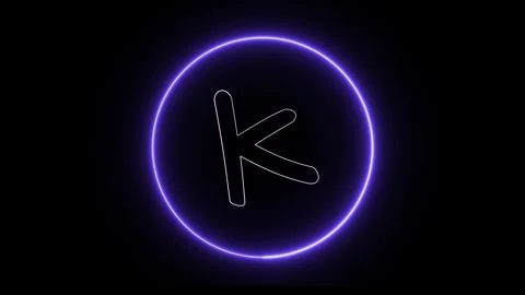 Flickering neon text with circle animation loop Stock Footage 245443110