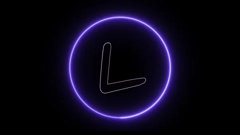 Flickering neon text with circle animation loop Stock Footage 245443117