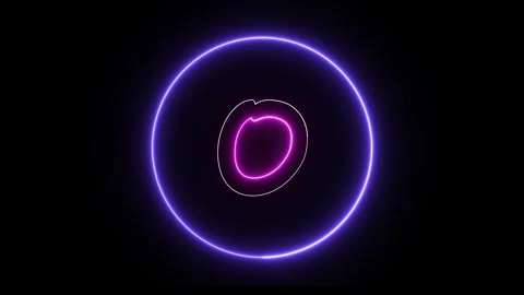 Flickering neon text with circle animation loop Stock Footage 245443511