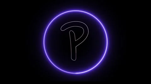 Flickering neon text with circle animation loop Stock Footage 245443583