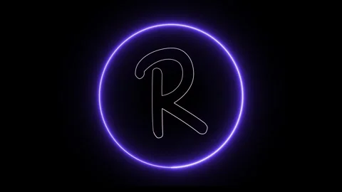Flickering neon text with circle animation loop Stock Footage 245443752