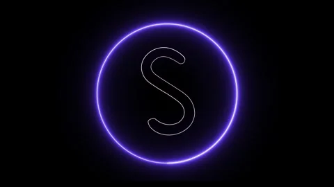 Flickering neon text with circle animation loop Stock Footage 245443885