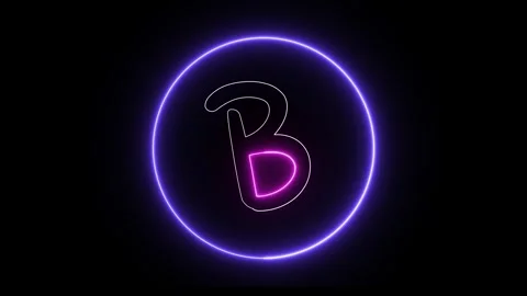 Flickering neon text with circle animation loop Stock Footage 245443904