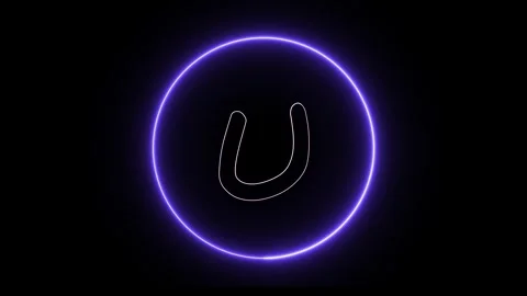 Flickering neon text with circle animation loop Stock Footage 245444071