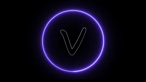 Flickering neon text with circle animation loop Stock Footage 245444205