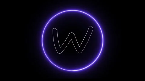 Flickering neon text with circle animation loop Stock Footage 245444221