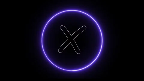 Flickering neon text with circle animation loop Stock Footage 245444618