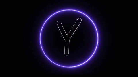 Flickering neon text with circle animation loop Stock Footage 245444621