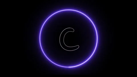 Flickering neon text with circle animation loop Stock Footage 245444856