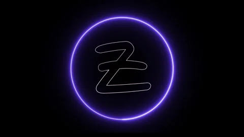 Flickering neon text with circle animation loop Stock Footage 245444936