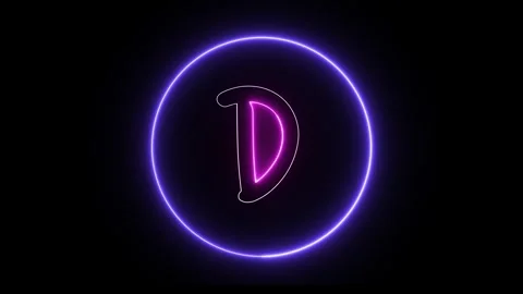 Flickering neon text with circle animation loop Stock Footage 245445171