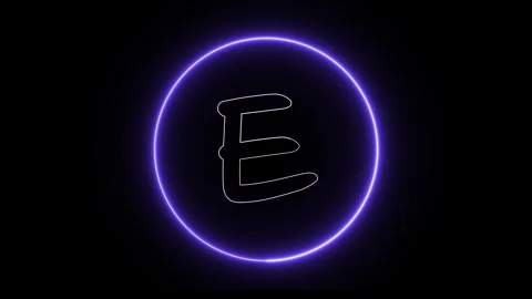 Flickering neon text with circle animation loop Stock Footage 245445192