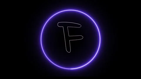 Flickering neon text with circle animation loop Stock Footage 245445440