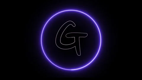 Flickering neon text with circle animation loop Stock Footage 245445466