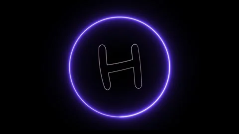 Flickering neon text with circle animation loop Stock Footage 245445708