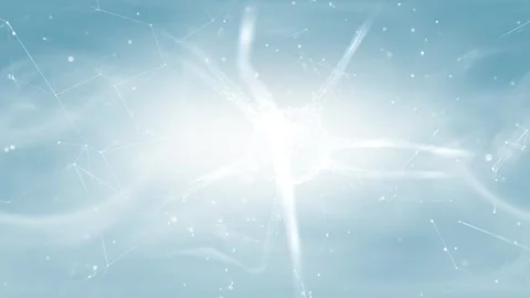 Flickering neuron cell in the bright blue artistic brain Stock-Footage 334816798