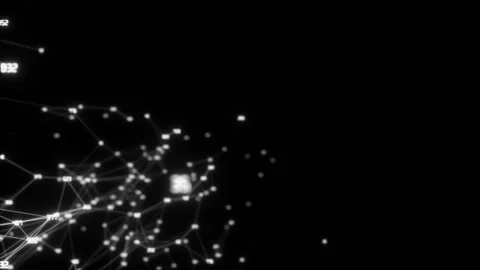 Flickering numbers.3d rendered abstract plexus shapes. Connection and web Stock Footage 98252010