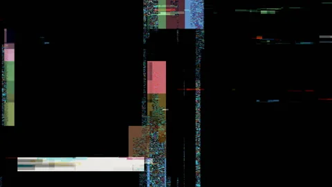 Flickering Pixel Digital Damage Noise Signal Screen Abstract Background Stock Footage 129398593