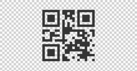 Flickering QR code on glowing purple, blue and white background 스톡 일러스트