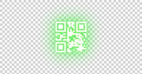 Flickering QR code on green and white background Illustrazione stock