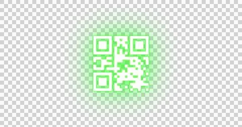 Flickering QR code on green and white background Stock Illustration