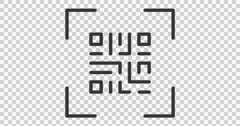 Flickering QR code on pink and white background 스톡 일러스트