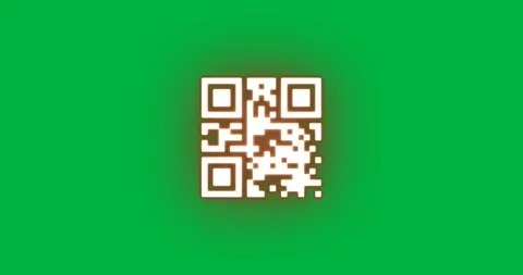 Flickering QR code on red and white background Stock Footage 325030219