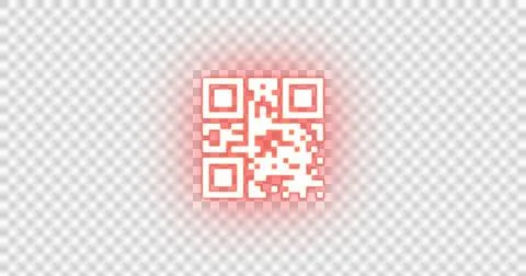 Flickering QR code on red and white background Stock Illustration