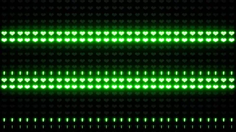 Flickering red and blue and green color heart shaped lights Stock Footage 240319975