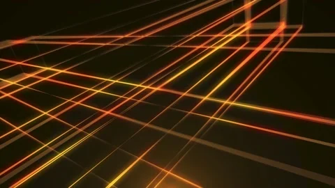 Flickering red-yellow laser beams of light slowly moving Stock Footage 170302073