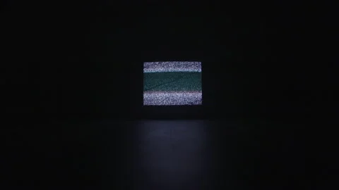 A Flickering Static Tv Screen in a Dark ... | Stock Video | Pond5