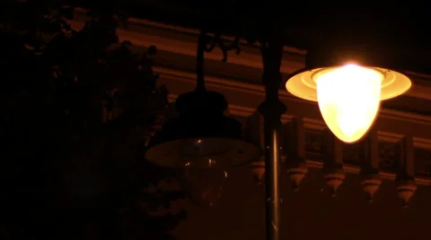 Flickering Street Lamp Stock Footage 42139309
