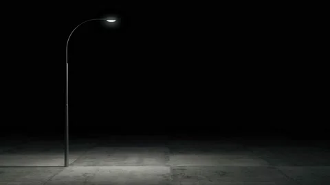 Flickering Street Lamp at Night Stock Footage 216820675