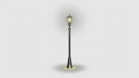 The flickering streetlights at night (Seamless Loop, with Alpha Channel) Stock Footage 332928593