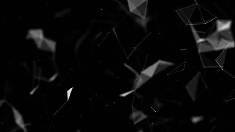 Flickering triangles. Depth of field.Abstract digital data nodes and connection Stock Footage 96308745