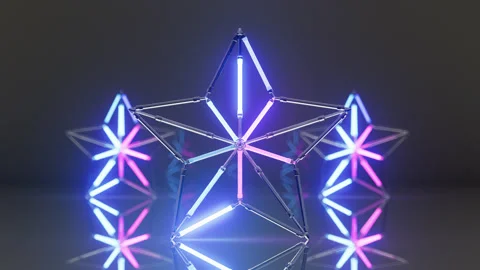 Flickering Ultraviolet Star Loops Stock Footage 297392802