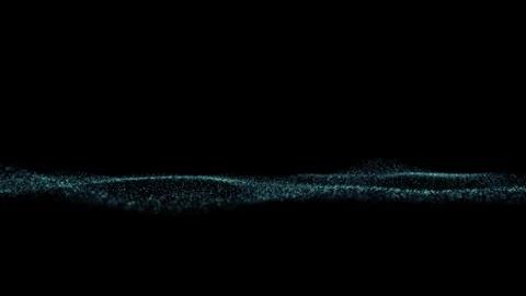 Flickering wave dots on looped black background Stock Footage 340587844