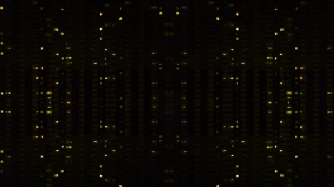 Flickering windows in a residential skyscraper at night, timelapse. Stock Footage 254327486