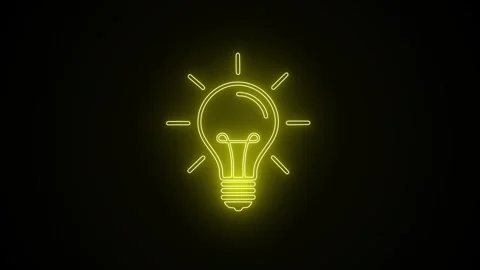 Flickering Yellow Lightbulb on Black Background Video stock 307494803