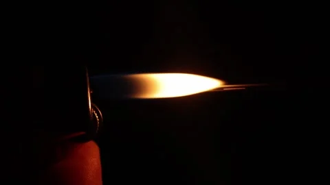 Flicking a Lighter in the Dark in slow motion - Vertical 스톡 동영상 308465264
